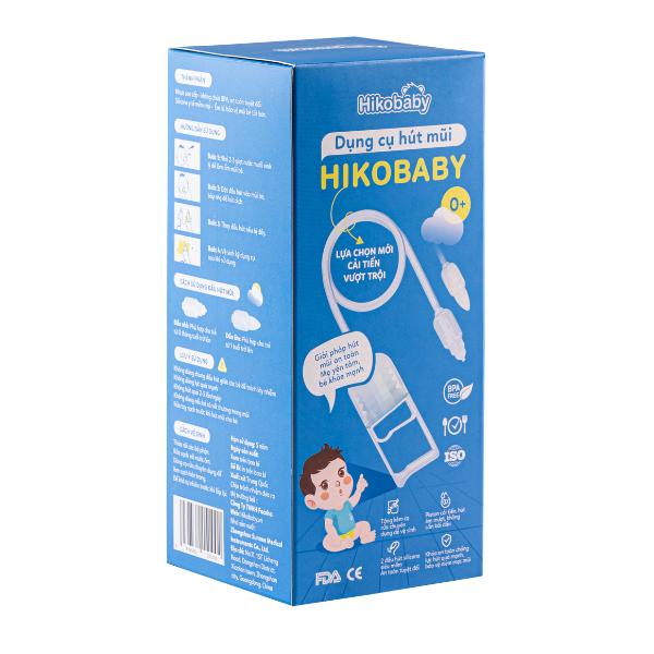 Bộ Dụng Cụ Hút Mũi Tay Cầm Hikobaby – An Toàn Chuẩn Bộ Y Tế Cho Bé Sơ Sinh & Trẻ Nhỏ